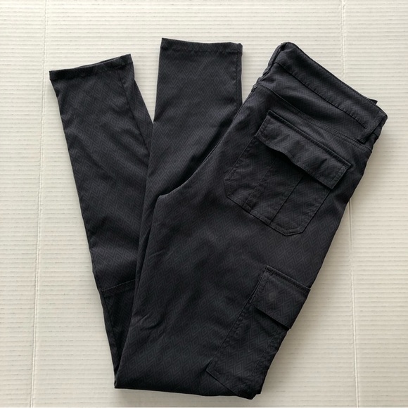 Prana Meme Pants Womens Gray Quartz Outdoors Cargo Diamond Print SZ 4 - Picture 6 of 8